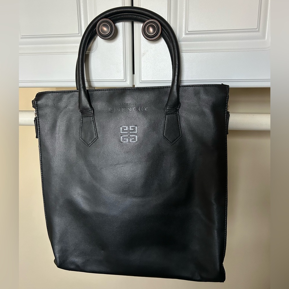 Givenchy Parfums Black Tote with Embossed Logo and 2 Side Expandable Zippers!